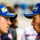 Viñales and Rossi exchange words after qualifying.